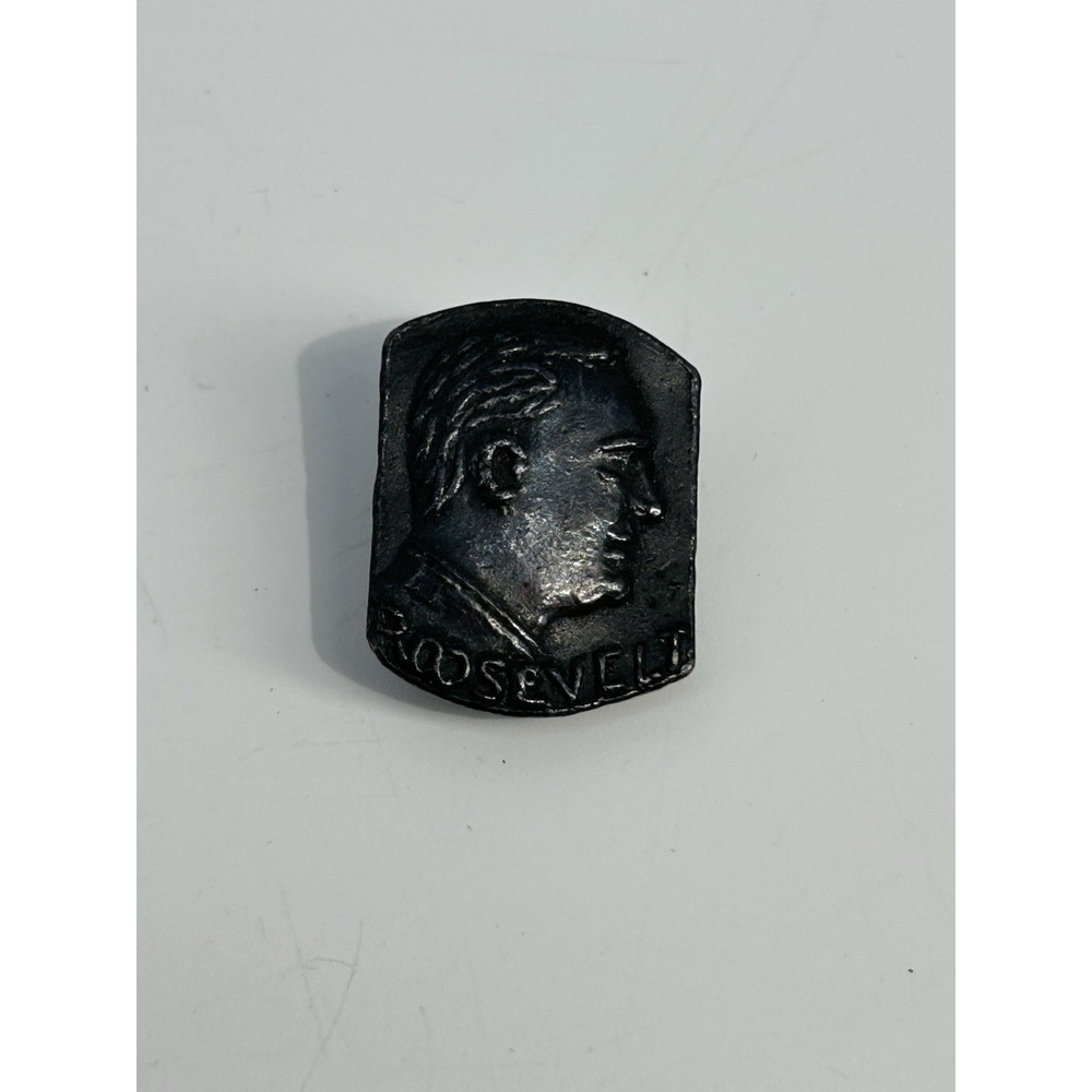 Vintage Roosevelt Cufflink / Buttonhole pins with FDR in Profile